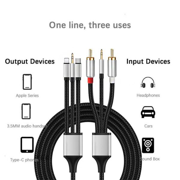 Type C to 2RCA Audio Cables