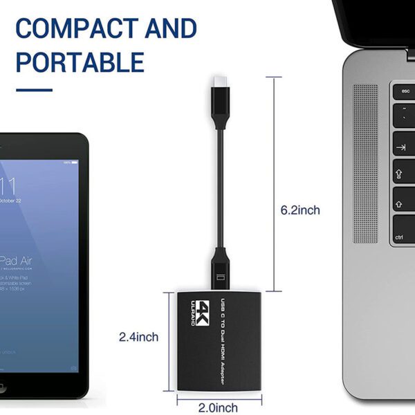 USB C to Dual HDMI Adapter